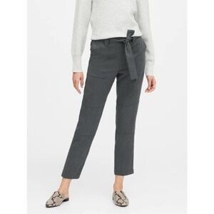 Gray Tencel tie waist pant